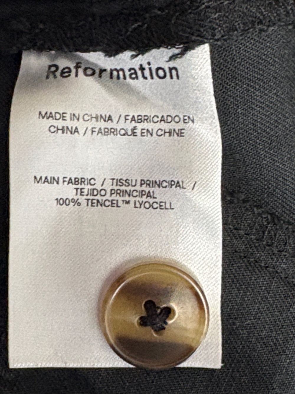Reformation Mason Power Pant Black Tencel Wide Leg Trouser Size 4 - Picture 6 of 7